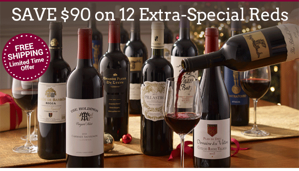 Save $90 on 12 delicious Wines