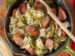 His Mom's Sausage 'n' Cabbage Dinner
