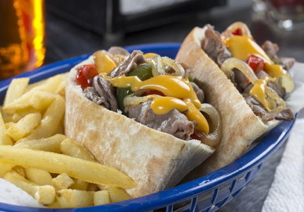 Philly Cheese Steak Pitas