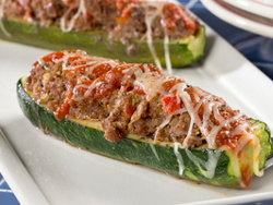 Beefy Stuffed Zucchini