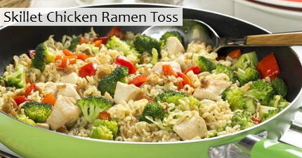 Skillet Chicken Ramen Toss