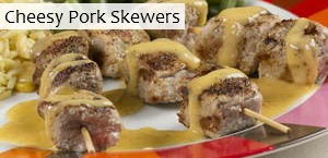 Cheesy Pork Skewers