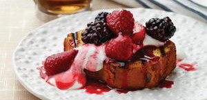 Grilled Angel Food Cake with Melted Berries