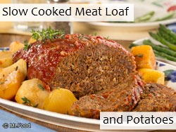 Slow Cooked Meat Loaf and Potatoes