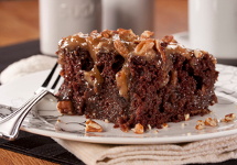 Caramel Pecan Poke Cake