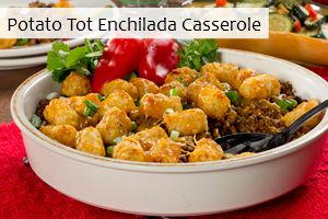 Potato Tot Enchilada Casserole
