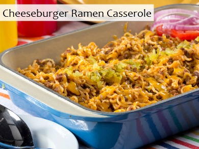 Cheeseburger Ramen Casserole