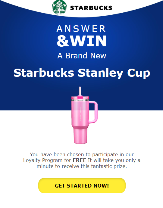 CONGRATULATIONS! You are the lucky online winner of a brand new Sweepstakes Stanley Cup entry!