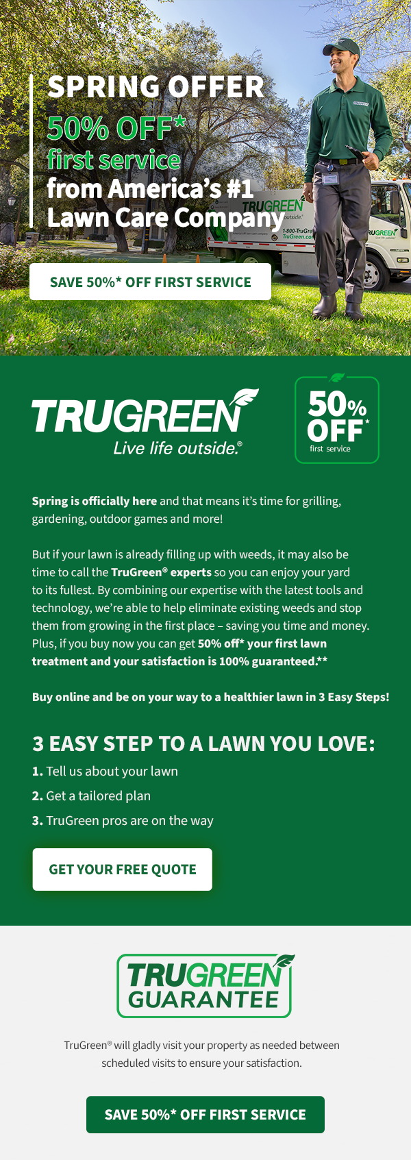 TruGreen Spring Sale: 50% Off First Application
