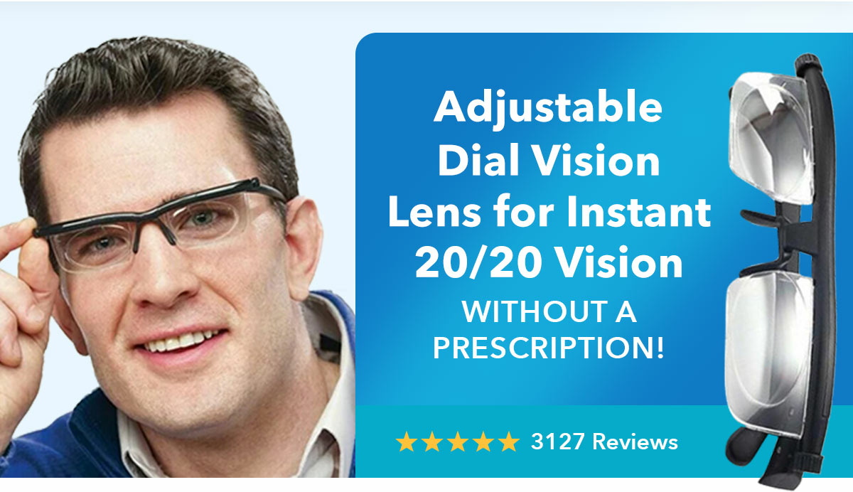 Adjustable Dial Vision Lens for Instant 20/20 Vision Without Prescription