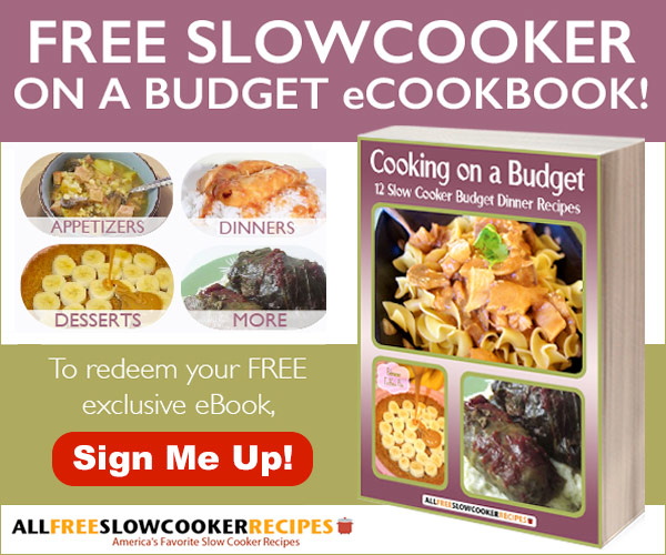 Get thrifty dinner recipes you can make any night of the week in your slow cooker with our printable collection, Cooking on a Budget: 12 Slow Cooker Budget Dinner Recipes free eCookbook. In our free eCookbook filled with budget slow cooker recipes, you'll find a variety of inexpensive slow cooker recipes to try for weeknight meals, entertaining, and snacks. Included are budget appetizer recipes, budget dinner recipes, and sweet budget dessert recipes.